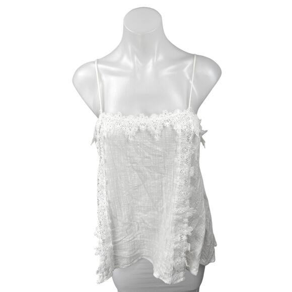 Zara White Crochet Lace Knit Sleeveless Floral Cami Camisole Tank Top Size S - Picture 1 of 4